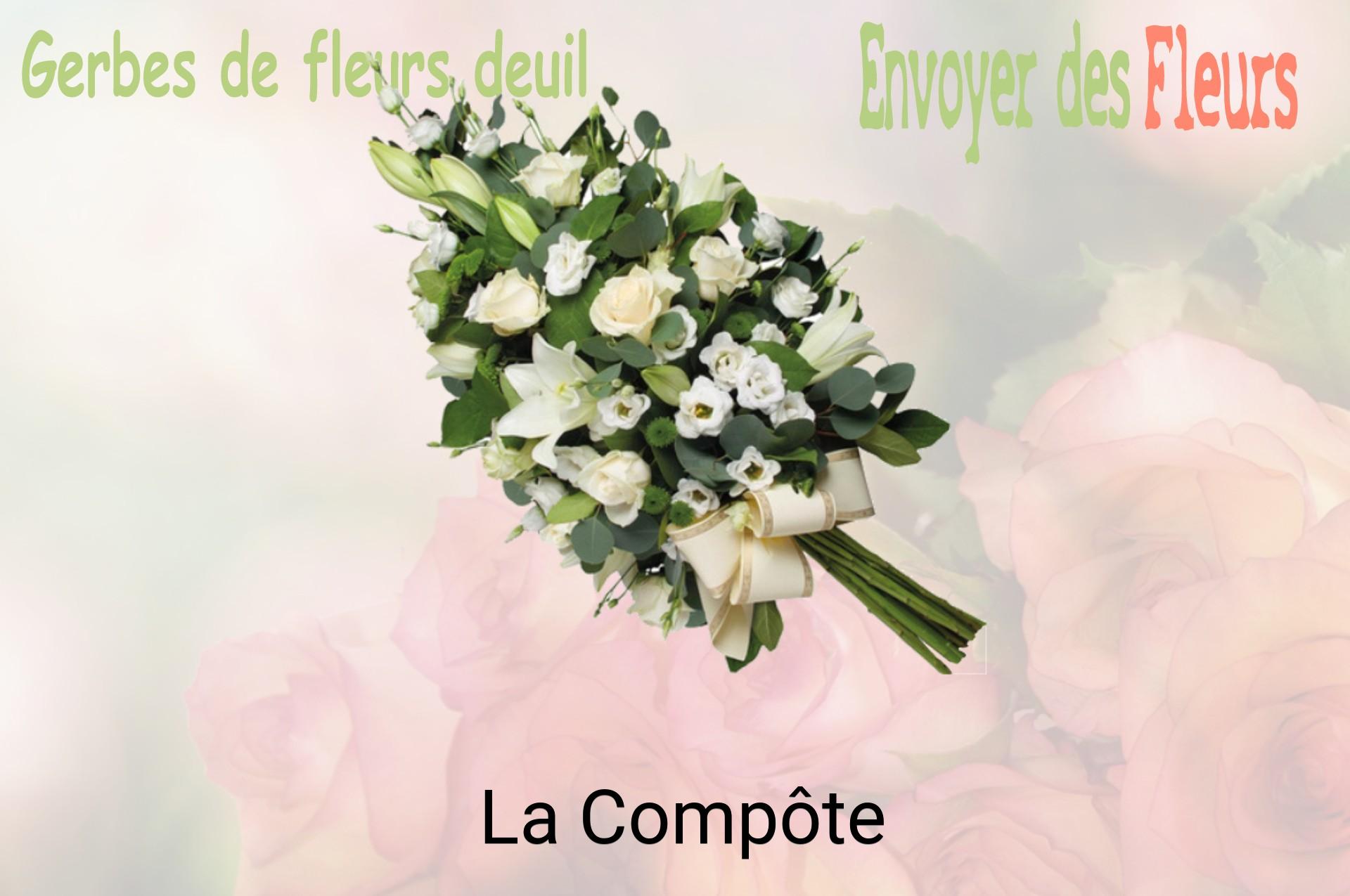 Gerbe de fleurs de deuil livrée à La Compôte